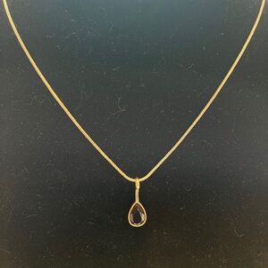 Vintage Amethyst Style Teardrop Pendant Necklace